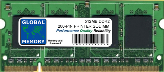 512MB DDR2 200-PIN SODIMM MEMORY RAM FOR PRINTERS (A0634786 , CC411A , 311-3743 , 311-9609 , 097S03635)